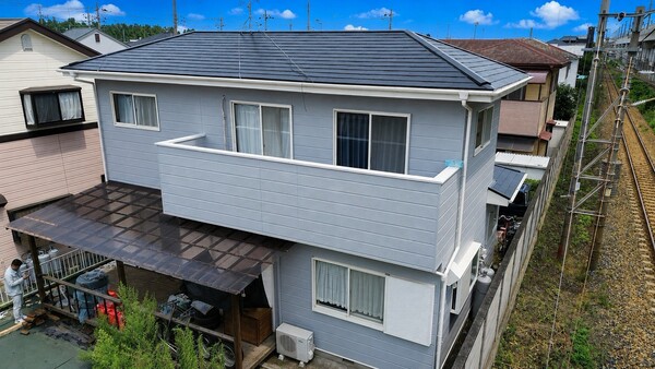 宇都宮市K様-屋根外壁塗装-施工後全体 (2)